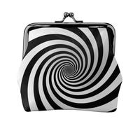 Infinite Spiral Leather Coin Purse for Women-Small Kiss Lock Wallet, Mini Card Holder for Keys Lipstick, Cute Change Purse for Travel
