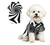 Infinite Spiral Vortex M Pet Hawaiian Shirt for Small Dogs-Cute Summer Beach Outfit for Puppy, Soft Breathable Cat Clothes with Buttons