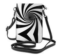 Infinite Spiral Vortex Small Crossbody Phone Bag for Women PU Leather Flip Wallet with Card Slots Adjustable Strap