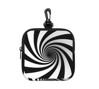 Infinite Spiral Vortex Small Zip Pouch-Waterproof Neoprene Storage Bag for Earbuds, Keychain Clip Case for Coins Cards USB, Travel Organiser
