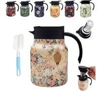 Infinite Tea Pot, Vintage Floral Pattern Insulated Teapot Built-in Infuser, Stainless Steel Insulated Vintage Tea Pot, 1000ml Vintage Floral Pattern teas, for Loose Teas (1)