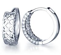 Infinite U 925 Sterling Silver Infinity Heart Love/Labyrinth Maze Hoop Earrings Creole for Women/Girls (with Gift Bag) (Infinity Heart)