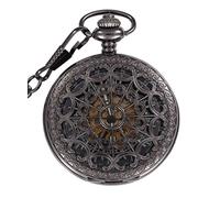 Infinite U Automatic Self-Wind Luminous Mechanical Pocket Watch The Spider Web Hollow Skeleton Steel Pendant Necklace Bronze