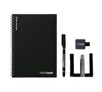 InfiniteBook Starter Kit: Whiteboard Reusable Notebook A5 Plain includes Marker, Cleaning Kit and Pen Loop