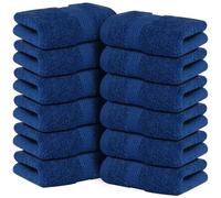 Infinitee Xclusives - 12 Pack Face Cloths |30x30 cm| 100% Cotton Wash Cloths - Ultra Soft & Highly Absorbent Fingertip Towels for Spa, Gym, Hotel & Bathroom |Tranquil Navy|