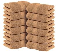 Infinitee Xclusives - 12 Pack Face Cloths |30x30 cm| 100% Cotton Wash Cloths - Ultra Soft & Highly Absorbent Fingertip Towels for Spa, Gym, Hotel & Bathroom |Cosmic Sand|