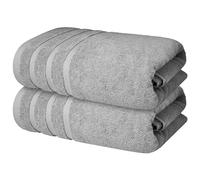 Infinitee Xclusives Bath Towels Set of 2 (70x140 cm) - 100% Soft Ring-Spun Cotton, Ultra Soft & Highly Absorbent Towels for Spa, Gym, Hotel & Everyday Bathroom Use |Charming Grey|