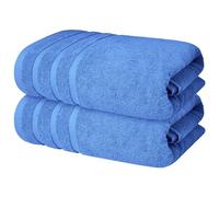 Infinitee Xclusives Bath Towels Set of 2 (70x140 cm) - 100% Soft Ring-Spun Cotton, Ultra Soft & Highly Absorbent Towels for Spa, Gym, Hotel & Everyday Bathroom Use |Eloquent Blue|