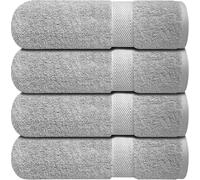 Infinitee Xclusives Bath Towels Set of 4 (70x140 cm) - 100% Cotton, Super Absorbent, Quick-Dry Towels for Bathroom, Spa, Gym & Hotel |Charming Grey|