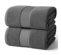 Infinitee Xclusives Premium Bath Sheets Set of 2 Extra Large Bath Towels (90x180cm), 100% Cotton Super Absorbent, Quick-Dry Bath Sheet for Hotel & Spa |Shadow Grey|