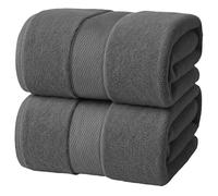 Infinitee Xclusives Premium Bath Sheets Set of 2 Extra Large Bath Towels (90x180cm), 100% Cotton Super Absorbent, Quick-Dry Bath Sheet for Hotel & Spa |Shadow Grey|
