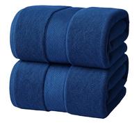 Infinitee Xclusives Premium Bath Sheets Set of 2 Extra Large Bath Towels (90x180cm), 100% Cotton Super Absorbent, Quick-Dry Bath Sheet for Hotel & Spa |Tranquil Navy|