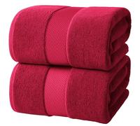 Infinitee Xclusives Premium Bath Sheets Set of 2 Extra Large Bath Towels (90x180cm), 100% Cotton Super Absorbent, Quick-Dry Bath Sheet for Hotel & Spa |Burgundy|