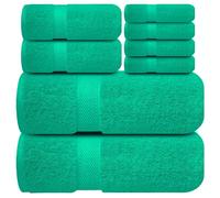 Infinitee Xclusives Premium Bath Towel Set 8-Piece (2 Bath Towels, 2 Hand Towels, 4 Washcloths), Super Absorbent Soft 100% Ring-Spun Cotton for Spa, Gym, Hotel & Bathroom |Vivid Green|