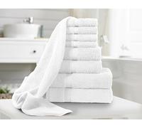 Infinitee Xclusives Premium Bath Towel Set 8-Piece (2 Bath Towels, 2 Hand Towels, 4 Washcloths), Super Absorbent Soft 100% Ring-Spun Cotton for Spa, Gym, Hotel & Bathroom |Brilliant White|