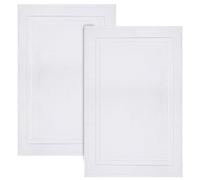 Infinitee Xclusives Premium Cotton (Brilliant White) Bath Mats for Bathroom Pack of 2 |86x55 cm| Ultra Soft, Super Absorbent, Non-Slip, Machine Washable Mats [Not a Rug]