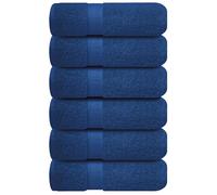 Infinitee Xclusives Premium Hand Towels 6-Pack (40 x 72 cm) - 100% Cotton, Super Absorbent, Quick-Dry Towels for Bathroom, Hotel, Salon & Gym Use |Tranquil Navy|