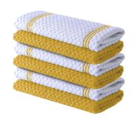 Infinitee Xclusives Premium Tea Towels | Pack of 6 | 100% Cotton |38 x 64 cm| Ultra Soft & Highly Absorbent Terry Dish Towels for Kitchen, Bar & Daily Household Cleaning Use |Radiant Yellow|