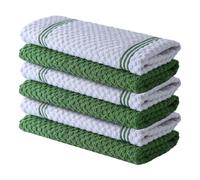 Infinitee Xclusives Premium Tea Towels | Pack of 6 | 100% Cotton |38 x 64 cm| Ultra Soft & Highly Absorbent Terry Dish Towels for Kitchen, Bar for Daily Household Cleaning Use |Sturdy Green|