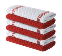 Infinitee Xclusives Premium Tea Towels | Pack of 6 | 100% Cotton |38 x 64 cm| Ultra Soft & Highly Absorbent Terry Dish Towels for Kitchen, Bar & Daily Household Cleaning Use |Passionate Red|