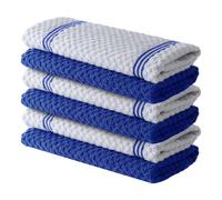 Infinitee Xclusives Premium Tea Towels | Pack of 6 | 100% Cotton |38 x 64 cm| Ultra Soft & Highly Absorbent Terry Dish Towels for Kitchen, Bar & Daily Household Cleaning Use |Mighty Blue|