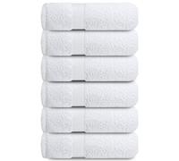 Infinitee Xclusives Premium White Cotton Hand Towels 6-Pack (40 x 72 cm) - 100% Cotton, Super Absorbent, Quick-Dry Towels for Bathroom, Hotel, Salon & Gym Use