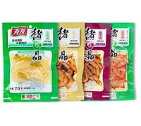 Infinitely Great Home Decor Center 70g x 4 Bags Chinese Snacks YouYou Hogskin Spicy Mix Flavors Pigskin with Vacuum-Packed
