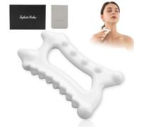 InfiniteRelax Ceramic Body Gua Sha Tool, Advanced Face&Body Gua Sha Massage Tools Skin Care for Mother Women Men, Korean 괄사 Gua Sha Facial Tools (Dual Row of Massage)