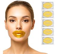 5 x Pack New Crystal 24K Gold Powder Gel Collagen Lip Mask Masks Sheet Patch, Anti Ageing Aging, Remove Lines, Dry Lips, Skincare, Anti Wrinkle,