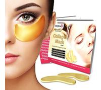 Infinitive Beauty - 5 x Pack New Crystal 24K Gold Powder Gel Collagen Eye Mask Masks Sheet Patch, Anti Ageing Aging, Remove Bags, Dark Circles & Puffiness, Skincare, Anti Wrinkle, Moisturising, Moisture, Hydrating, Uplifting, Whitening, Remove Blemishes & Blackheads Product. Firmer, Smoother, Tone, Regeneration Of Skin. Suitable For Home Use Hot or Cold.