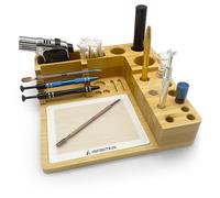 INFINITKIN Desk Station/Tool Organizer with Non-stick Silicone Mat Pad for 4-Claw Pick-up Tool, Cotton Swabs, Pens, and Tool Accessories - Great Gift for a Friend., MJ-001