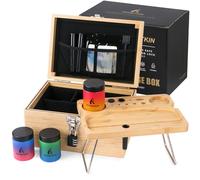 INFINITKIN Large Smell Proof Bamboo Storage Box with Lock Container