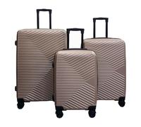 Infinity 3 Piece Luggage Sets Hard Shell Lightweight ABS Travel Cabin Case Holiday Suitcase Bags (3 Pcs Set Including Cabin,M,L) Gold