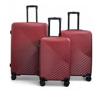 Infinity 3 Piece Luggage Sets Hard Shell Lightweight ABS Travel Cabin Case Holiday Suitcase Bags (3 Pcs Set Including Cabin,M,L) Red