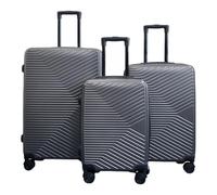 Infinity 3 Piece Luggage Sets Hard Shell Lightweight ABS Travel Cabin Case Holiday Suitcase Bags (3 Pcs Set Including Cabin,M,L) Grey