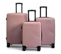 Infinity 3 Piece Luggage Sets Hard Shell Lightweight ABS Travel Cabin Case Holiday Suitcase Bags (3 Pcs Set Including Cabin,M,L) Rose Gold