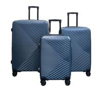 Infinity 3 Piece Luggage Sets Hard Shell Lightweight ABS Travel Cabin Case Holiday Suitcase Bags (3 Pcs Set Including Cabin,M,L) Petrol Blue