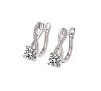 Infinity 8 Shape CZ Stud Earrings for Women, Dainty Twist 8-Figure Earrings, Fashion High-end Luxury Jewelry, Gold/Silver (Silver)