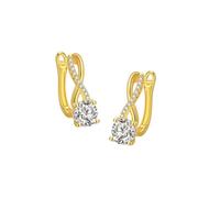 Infinity 8 Shape CZ Stud Earrings for Women, Dainty Twist 8-Figure Earrings, Fashion High-end Luxury Jewelry, Gold/Silver (Gold)