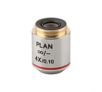 Infinity Achromatic Microscope Objective Lens 4X 20X Set Anti-Reflection Coating 20.2mm RMS Thread for Lab Research Observation(4X)