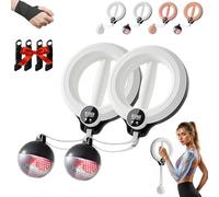 Infinity Arm Hoop, 2026 New 360° Hand-Crank Forearm Trainer, Weighted Arm Hoop With 3 Modes LED Display for Upper Body Strength Training Home & Gym Workouts (2*White (Timer&Liaht))