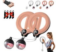Infinity Arm Hoop, 2026 New 360° Hand-Crank Forearm Trainer, Weighted Arm Hoop With 3 Modes LED Display for Upper Body Strength Training Home & Gym Workouts (2*Pink (Timer&Light))