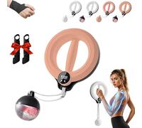 Infinity Arm Hoop, 2026 New 360° Hand-Crank Forearm Trainer, Weighted Arm Hoop With 3 Modes LED Display for Upper Body Strength Training Home & Gym Workouts (Pink (Timer&Light))