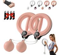 Infinity Arm Hoop, 2026 New 360° Hand-Crank Forearm Trainer, Weighted Arm Hoop With 3 Modes LED Display for Upper Body Strength Training Home & Gym Workouts (2 * Pink (Timer))