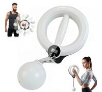 Infinity Arm Hoop, Infinity Hoop for Arms and Shoulder Exercise Equipment, Smart Flabby Arm Exerciser with Digital Tracker, 360° Hand-Crank Forearm Workout for Home Gym Exercise(White)