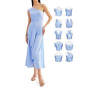 INFINITY Beach Dresses for Women Summer - Wrap Dress Long Multi-Way 24 in 1 Elegant for Holidays Festivals Wedding Guests, Dust blue, One Size