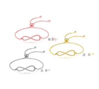 Infinity Bracelet and Earring Set Made with Crystals from Swarovski, Rose and Gold,Two