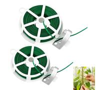 Infinity & Breathe Garden Wire with Cutter, 2 Roll Plant Binding Wire, 100 m Binding Wire, Green, Plant Tie Wire, Trellis Aid, Sturdy Garden Wire & Flower Wire for Climbing Plants