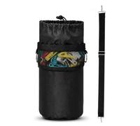 Infinity & Breathe Peg Bag for Washing Line, Black Clothes Peg Basket with Drawstring Closure & Shoulder Strap, Heavy-Duty Oxford Fabric Holder Fit for Rotary Dryer