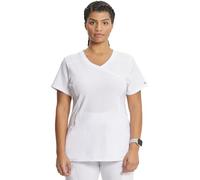 Infinity Cherokee Women Nurse Scrubs Top Mock Wrap 2625A, White, XL
